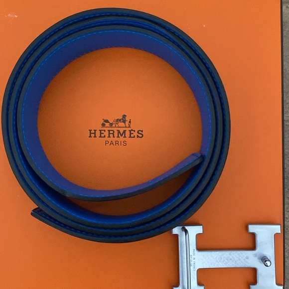 Hermes reversible H Palladium belt with box, dust bag and ribbon. - Picture 3 of 10